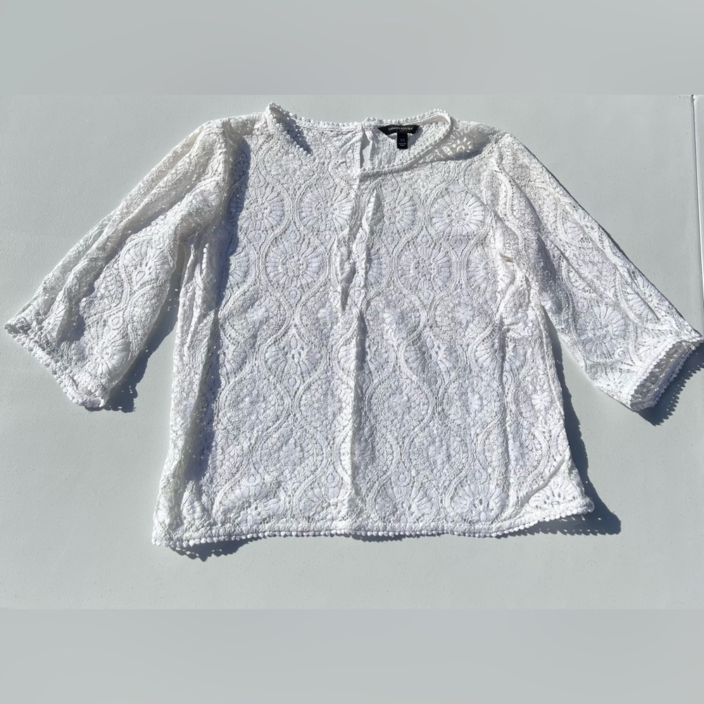 Banana Republic White Lace Blouse